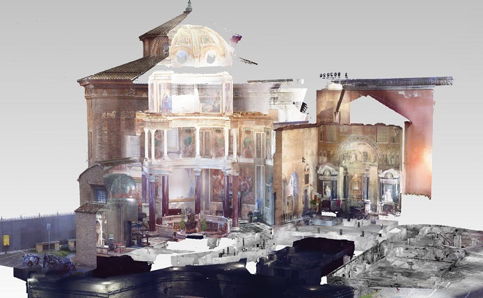 A Laser Scan of the Lateran Baptistery as part of the Rome Transformed exhibition